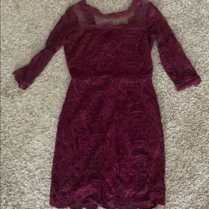 Lace maroon dress